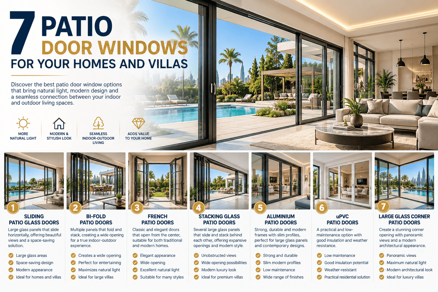 7 Patio Door Windows for Your Homes and Villas