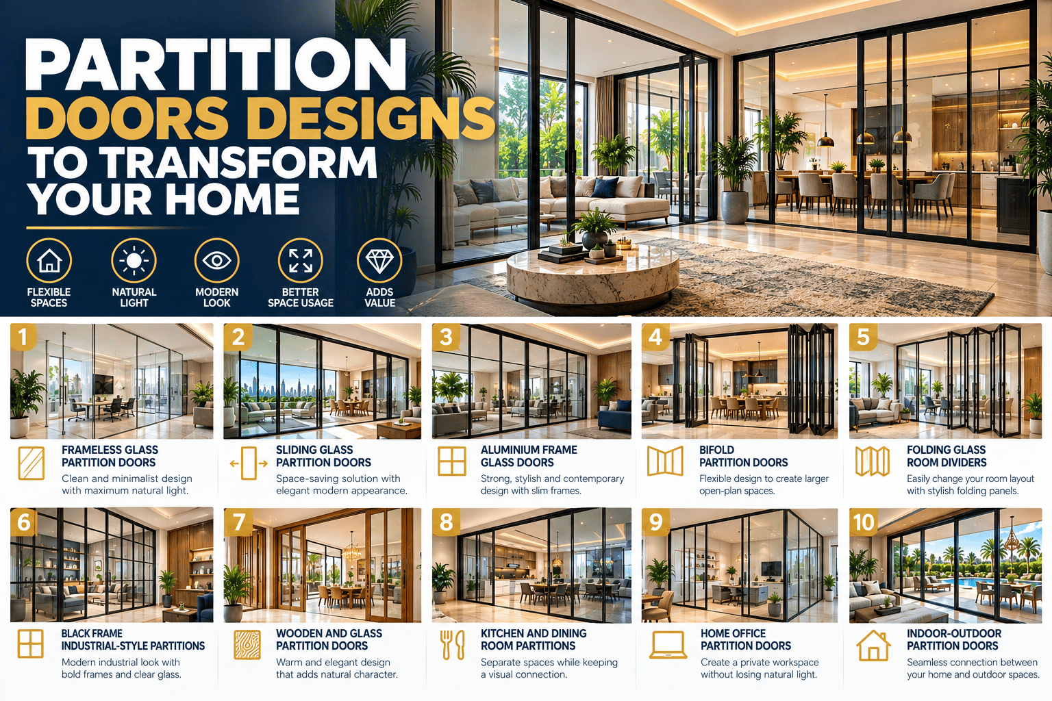 Partition Doors Designs to Transform Your Home