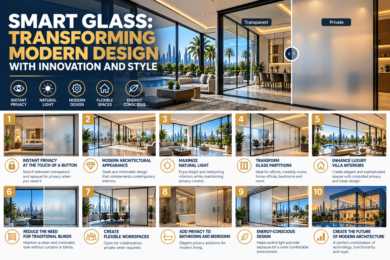Smart Glass: Transforming Modern Design with Innovation and Style